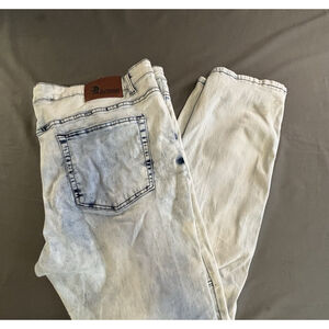 Argonaut Men’s Distressed Jeans 44x32 Light Wash Biker Moto Denim